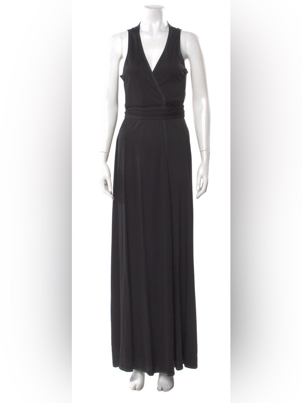 Golden Goose Black Sleeveless Wrap Maxi Dress
